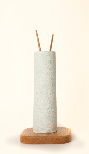 Oak tea towel/toilet roll holder