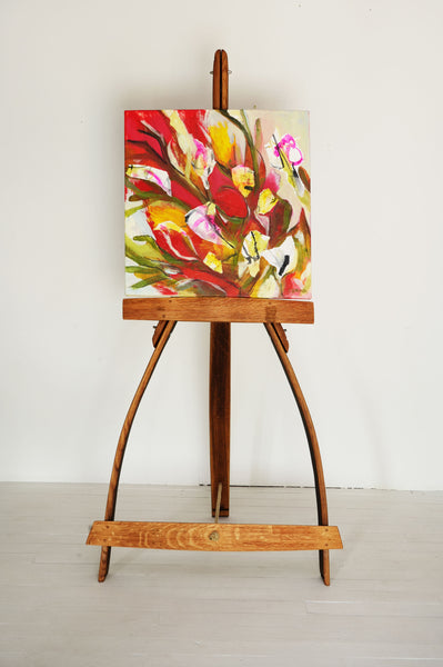 art easel with painting