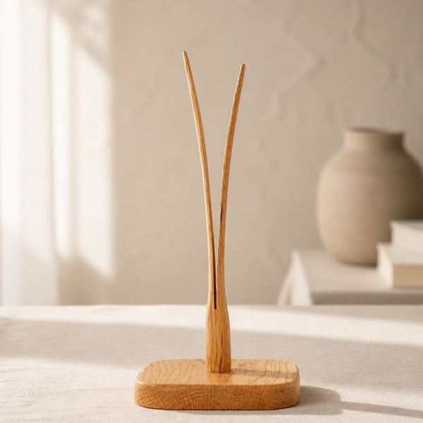 Oak tea towel/toilet roll holder