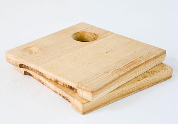 This is a set wooden breakfast boards made from reclaimed wood offcuts. These boards are hand finished. 
